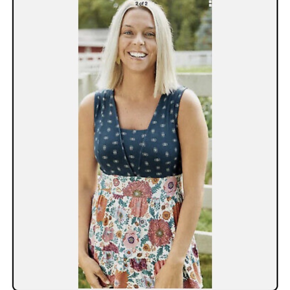 Matilda Jane Feeling Good Tank Wonderment sleeveless ruffle top. Size Medium. - Picture 12 of 12